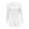 thumbnail image 6 of GZWYHT Lounge Sets for Women Comfy Sets for Women Clothing Womens Wide Leg Jumpsuit Women's Round Neck Sequin Shorts Jumpsuit Two Piece Sets for Women Two Piece Sets for Women Summer White XL, 6 of 7