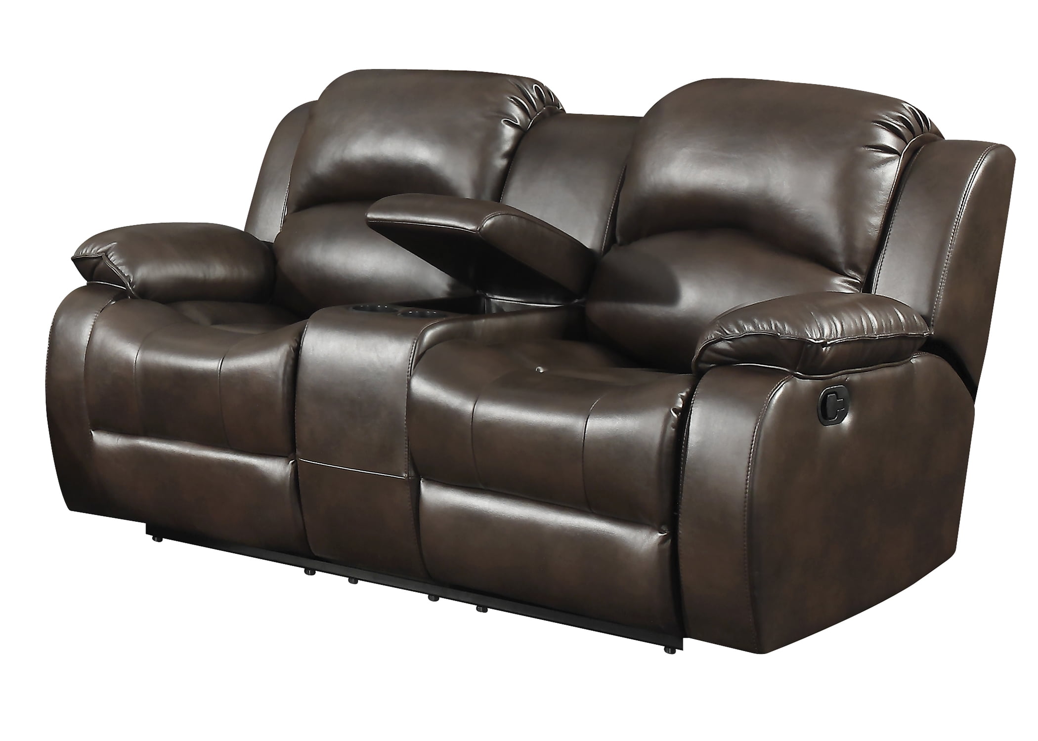 leather reclining sofa cupholders