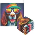 Tangkunup Dog with Sunglasses Baby Washcloths 12 X 12 Inch, Muslin