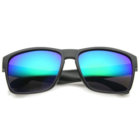 sunglassLA - Action Sport Modern Frame Mirrored Lens Rectangle Sunglasses - 59mm