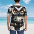 thumbnail image 4 of Balery Whimsical Owl On Branch Camisas hawaianas de manga corta para hombre, camisas playeras de corte holgado, camisas de vacaciones con botones,Small, 4 of 7
