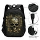 thumbnail image 3 of Fotbe Vintage Gold Leaf Skull Mochila con Estampado y Puerto USB para Hombre y Mujer, Mochila Antirrobo, Mochila de Viaje, Mochila Escolar, Mochila Universitaria, 3 of 7