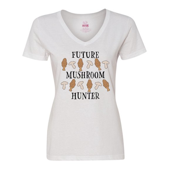 Inktastic Future Mushroom Hunter- mushrooms and morels Women's V-Neck T-Shirt