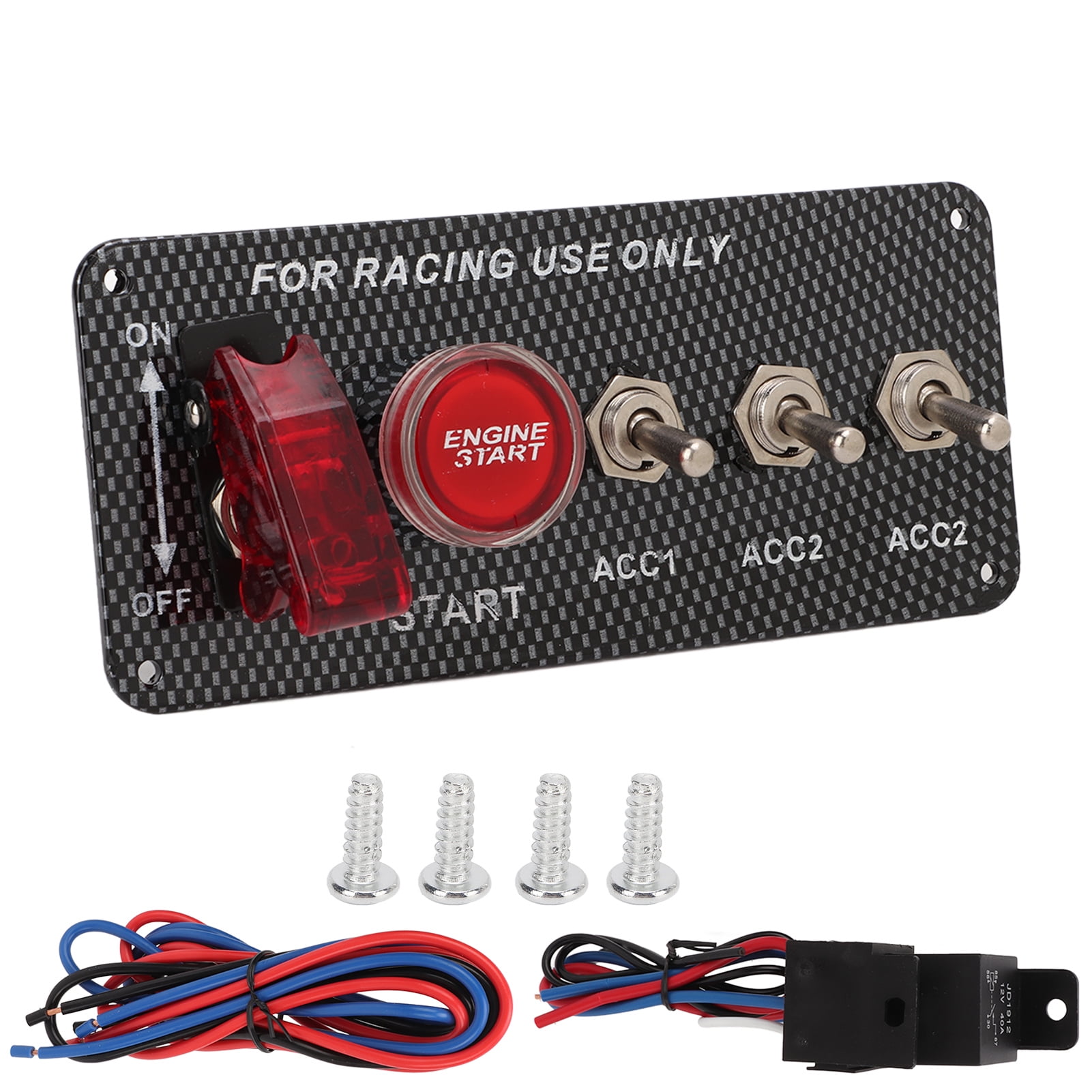 Engine Start Push Button Panel, Ignition Toggle Switch Panel Aluminum