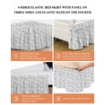 thumbnail image 6 of White Fur Patterned Wrap Around Bed Skirts for King Bed 16" Drop,Bed Skirt with Adjustable Elastic Belt Dust Ruffle Bed Valance for Bedroom Hotel Pure Solid Minimalist Modern Color Bed Frame Cover, 6 of 7