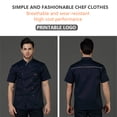 thumbnail image 2 of CHEF DE ALGODÓN UNIFORM UNIFORM UNIFORMA CAMISETAS CORTAS DE VERANO PARA HOMBRES CHEFE DE CHEF APRONES BOTONES Sudaderas para la parrilla Restaurante Bar tienda Cafés azul L Inevent HA012099-12, 2 of 7