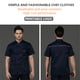 thumbnail image 2 of CHEF DE ALGODÓN UNIFORM UNIFORM UNIFORMA CAMISETAS CORTAS DE VERANO PARA HOMBRES CHEFE DE CHEF APRONES BOTONES Sudaderas para la parrilla Restaurante Bar tienda Cafés azul L Inevent HA012099-12, 2 of 7