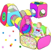 5pc Baby Ball Pit Tents for Kids Toddlers with Play Tunnels Indoor Outdoor Polyester Playhouse