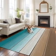 thumbnail image 3 of Teal Brown Large Area Rugs for Bedroom Living Room, Soft Non Slip Carpet Bedside Rug, Rustic Vintage Abstract Ombre Wooden Plank Rectangle Floor Cover Kitchen Accent Rug 6'x9' for Dining Room/Office, 3 of 9
