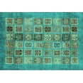 thumbnail image 1 of Ahgly Company Indoor Rectangle Abstract Turquoise Blue Modern Area Rugs, 8' x 10', 1 of 4