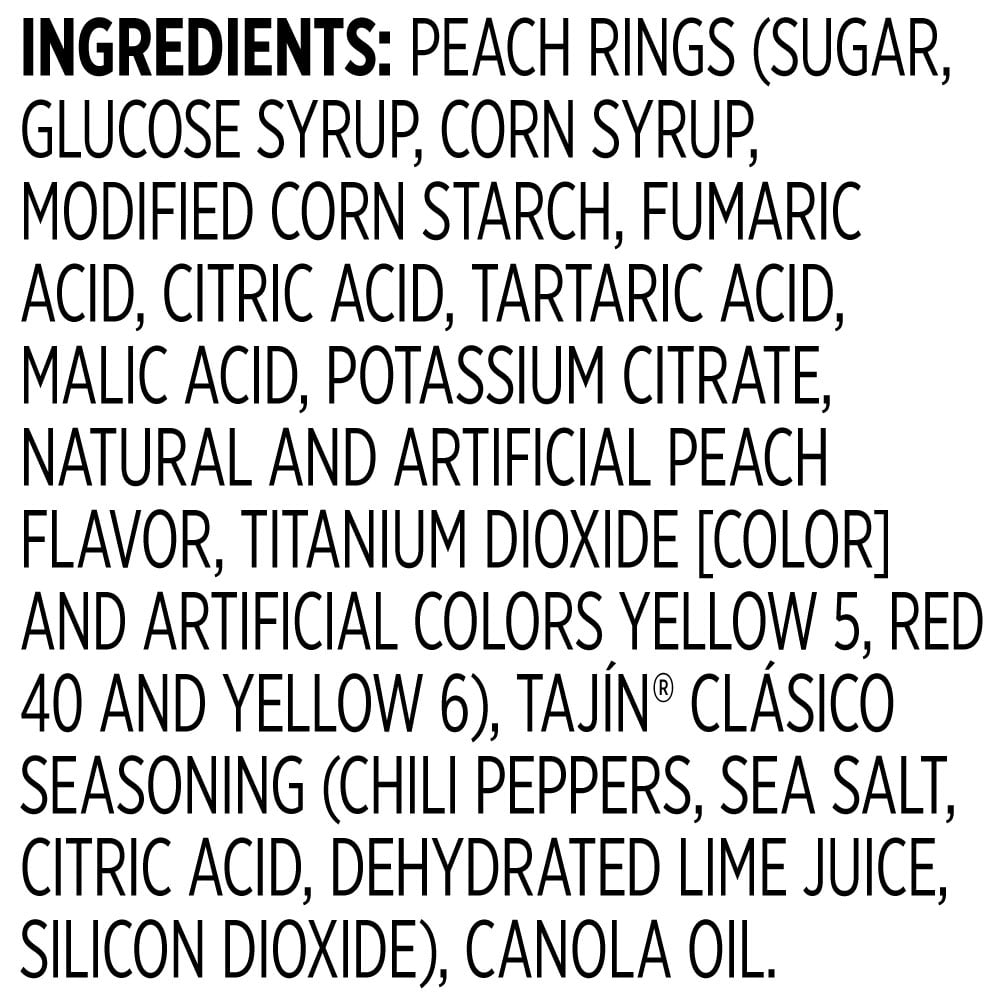 Snak Club 5 Ounce Tajin Peach Rings, 6 Pack