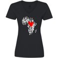 thumbnail image 3 of Inktastic Black History Month Ink Print African Heart Women's V-Neck T-Shirt, 3 of 5
