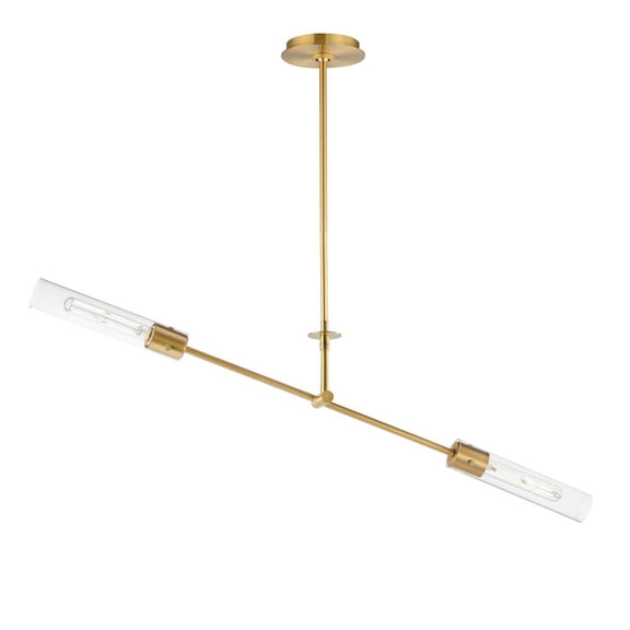 26372CLNAB-Maxim Lighting-Equilibrium - 12W 2 LED Linear Pendant-7.75 Inches Tall and 42 Inches Wide-Natural Aged Brass Finish