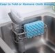 thumbnail image 5 of Soporte adhesivo para esponja + soporte para cepillo, carrito para fregadero 3 en 1, acero inoxidable a prueba de óxido, resistente al agua, sin perforación, 5 of 5