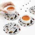 thumbnail image 3 of KLL Drink Coasters Set Round Shape of 4,PU Leather Absorbent Coasters Set Decorative Coffee Cup Coasters Housewarming Gift for Home Decor-Animal Bird, 3 of 5