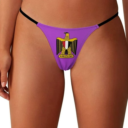 

Coat of Arms of Egypt Women s G-String Thongs Low Rise Hipster Underwear Stretch T-Back Panties