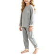 thumbnail image 5 of LvhaoGJOB Little Kids Boys Sweatshirt and Pants Outfit Set, Gray - sherpa fleece cuffs, cream sherpa lining, 5 of 7