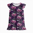 thumbnail image 6 of NOLDARES Halloween Girls Nightgowns Kids Flutter Short Pajamas Nightdress Princess Nightgown Sleep Dress(N211-Dark Purple), 6 of 7