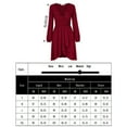 thumbnail image 4 of Women's V Neck Long Sleeve Wrap Dresses Ruffle A-Line Tunic Party Mini Dress, 4 of 4