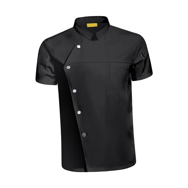 Milaget Chef Jackets Summer Short Sleeve Breathable 4XL Size Black