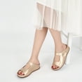 thumbnail image 6 of Ecetana Womens Slide Sandals Leather Wedge Sandals Comfortable Summer Beach Sandals Orthopedic, 6 of 6