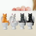 thumbnail image 4 of UDIYO Cat Figures High Simulation Vivid Expression Decoration Accessories Toilet Sitting Miniature Cat Animal Model Toy for Kids, 4 of 7