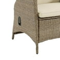 thumbnail image 4 of Ankia 25 Inch Outdoor Manual Reclining Chair Set of 2 Brown Wicker Beige, 4 of 5