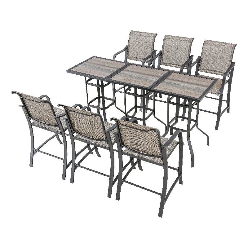 Patio Festival Metal 9Piece Outdoor Dining Set in Gray & Black
