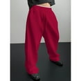 thumbnail image 4 of Nokdvo Mens Sweatpants Straight Wide Leg Open Bottom Sweats Pants Drawstring Elastic Waist Joggers Pants with Pockets Y2k Fall Fashion Running Travel Gym Streetwear Pants,Red XL, 4 of 5