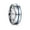 Silver+Blue, variant on Men's 8mm Tungsten Ring Grooved Carbide Matte Finish Beveled Edge Wedding Band Size 6 to 14