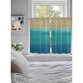 thumbnail image 3 of Teal Blue Ombre Bathroom Window Curtain, Modern Abstract Gradient Art Light Filtering Coffee Kitchen Curtains, Bedroom Living Room Curtains 2 Panel 84"x45", 3 of 6