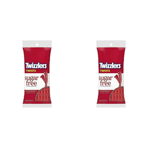 TWIZZLERS Sugar Free Strawberry Twists (5-Ounce Bag) - PACK OF 2