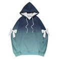 thumbnail image 4 of DAFPZW Women's Pullover Hoodies Gradient Color Long Sleeve Cute Bows Trendy Fall Fashion Tops Hooded Sweatshirts, 4 of 5