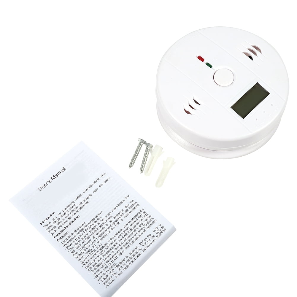 ANGGREK Detector, Easy To Install With Test Button With Sound Light Alarm Warning Hot 3.9 X 1.5inch Smoke Detector, For Office Workshop