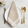 thumbnail image 2 of Cloth Napkins Set of 8 - 20x20 Inches, White Striped Grid Washable Reusable Table Napkins, Modern Simple Vertical Stripes Beige Soft & Absortbent Dining Napkin for Party Wedding Hotel Restaurant, 2 of 9