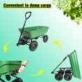 thumbnail image 4 of Folding Garden Dump Truck Cart – Heavy Duty Steel Frame, 10" Pneumatic Tires, 300 lbs Capacity, 75L Poly Body, Grass Green Yard & Garden Utility Wagon, 4 of 9