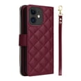 thumbnail image 3 of for iPhone 11 Wallet Case, Multi-Functional Zipper Purse Case, with Flip Stand Card Holder PU Leather Phone Cover with Lanyard & Wrist Strap for iPhone 11, Winered, 3 of 9