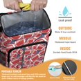 thumbnail image 2 of Travel Cooler Bag - Red Footballs on Blue Pattern Camping Beer Cooler Backpack with Bottle Opener- Waterproof Insulated Picnic Backpacks - Cooler Bag for Beach, 2 of 6