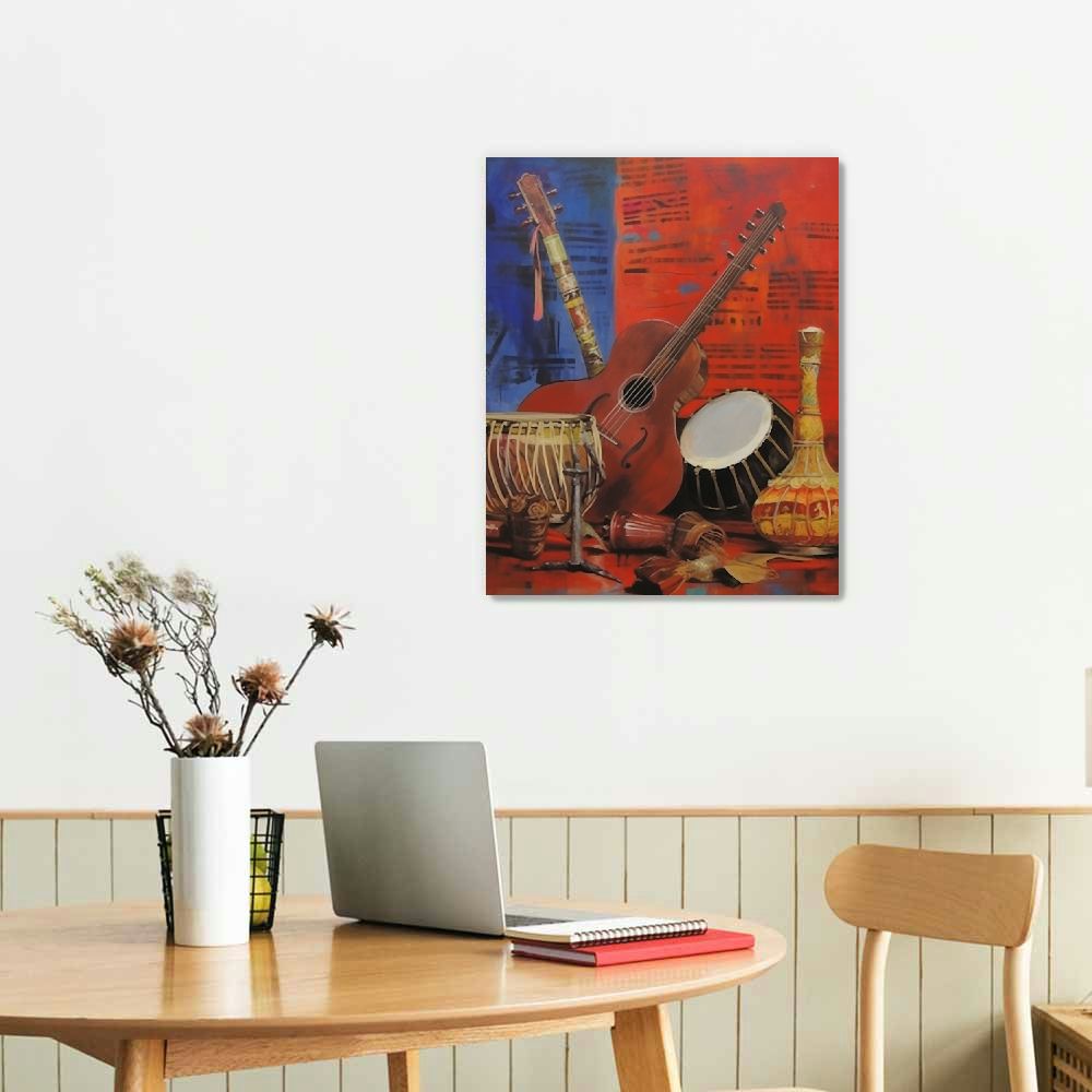 TIAOTIAOHOU and Wall Art Music Wall Art Indian Musical