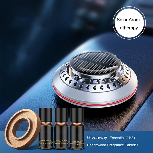 Aromaterapia Para Coche Giratorio Purificador de aire solar aleación de aluminio giratorio coche aromaterapia accesorios interiores