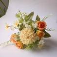 thumbnail image 4 of Wadada Silk Peonies Artificial Fake Flowers Bouquet for Rustic Home Decoration, Floral Bridal Bouquets Wedding Arrangement Table Centerpieces Faux Flower Indoor Decor Plants Props (Orange), 4 of 8