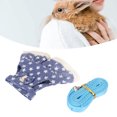 thumbnail image 4 of Small Pet Harness  Leash Set, Soft All Seasons Adjustable Blue Star Print  Harness Leash Nylon Webbing  For Guinea Pigs For Outing For Ferrets S,M, 4 of 8