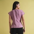 thumbnail image 3 of Globus Women Wrap V-Neck Extended Sleeves Twisted Detail Workwear Top, 3 of 6