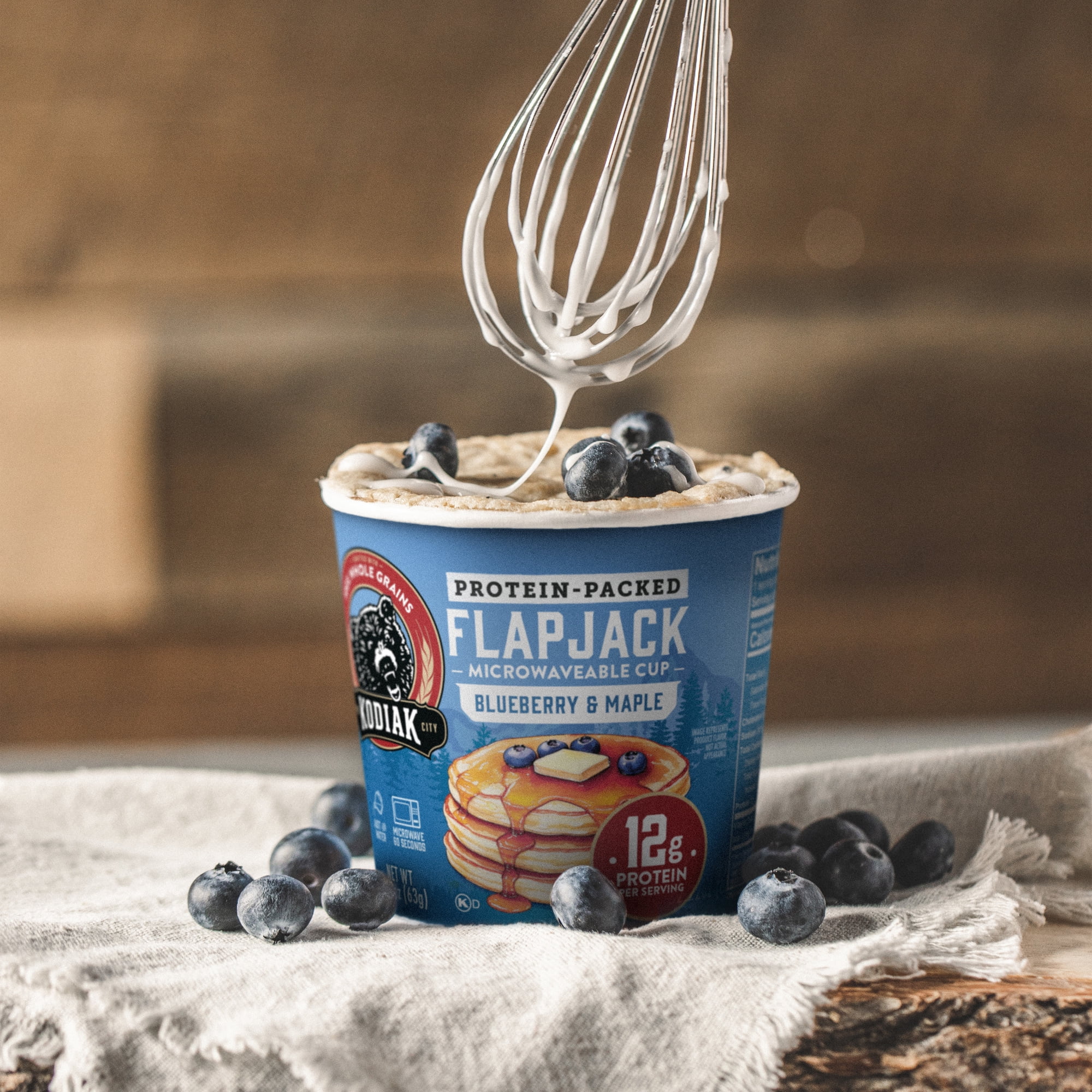 (12 pack) Kodiak Protein-Packed Blueberry and Maple Pancake Cup, 2.22 oz