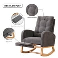 thumbnail image 5 of Rocking Chair with Pull Out Foot Rest, Nursery Rocking Chairs with Rubber Wood Legs Side Pocket, High Back Accent Rocker Arm Chair for Baby Bedroom, Living, 5 of 6