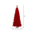 thumbnail image 2 of Vickerman 4.5' Floqué Sapin Rouge Artificiel Arbre de Noël avec 150 Lumières Rouges, 2 of 2