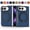 Blue, variant on Kryonix for iPhone Duo Case with 360° Rotatable Magnetic Ring Kickstand,Built-in Kickstand Compatible with MagSafe, Slim PU Leather Military Grade Drop Protection Shockproof Cover,Purple