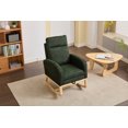 thumbnail image 2 of Solid Wood Legs Nursery Glider Rocking Chair with High Backrest, Upholstered Armchair Featuring Side Pocket for Baby Nursery and Living Room Comfort, 2 of 9