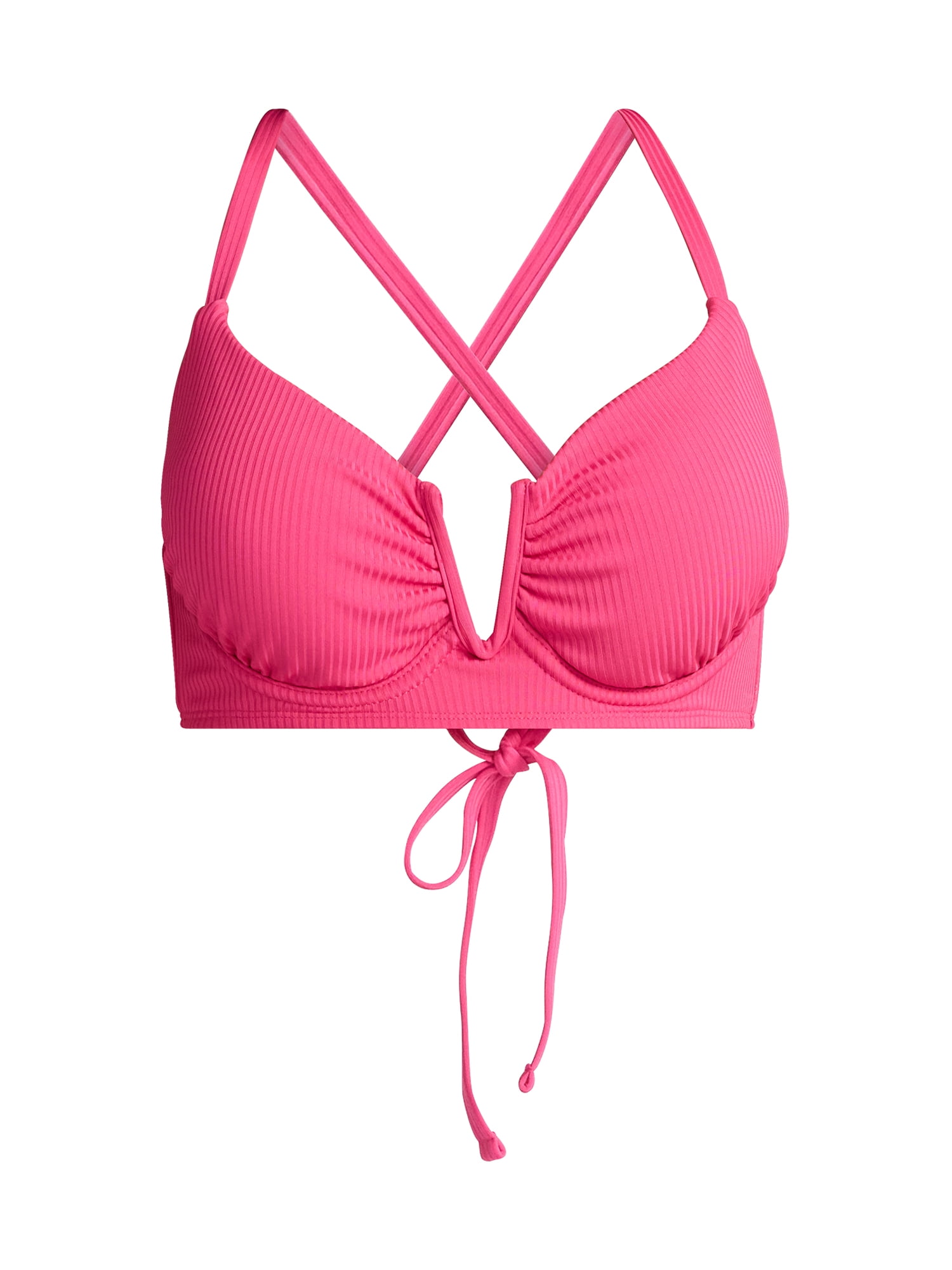 Time and Tru Women's and Women's Plus V Wire Underwire Bikini Top, Sizes XS-2X