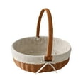 thumbnail image 4 of Cesta de picnic de ratán de imitación, cesta de picnic, cesta de almacenamiento portátil decorativa, cesta de frutas para frutas, bocadillos, parque y Estilo C, 4 of 8